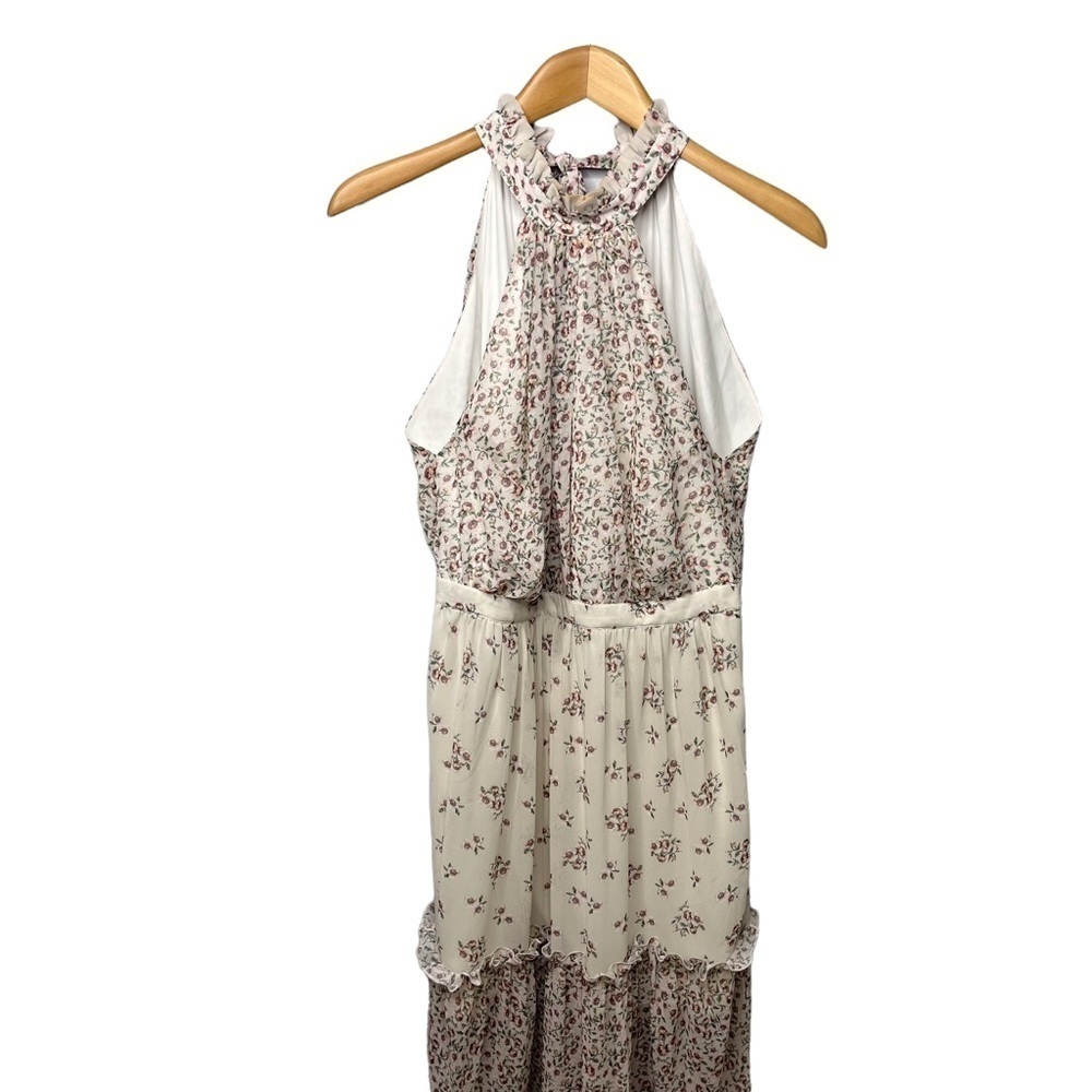 Bellevue Floral Tiered Maxi Dress Size Medium Ruffle Sleeveless Boho Cottagecore - Picture 2 of 9